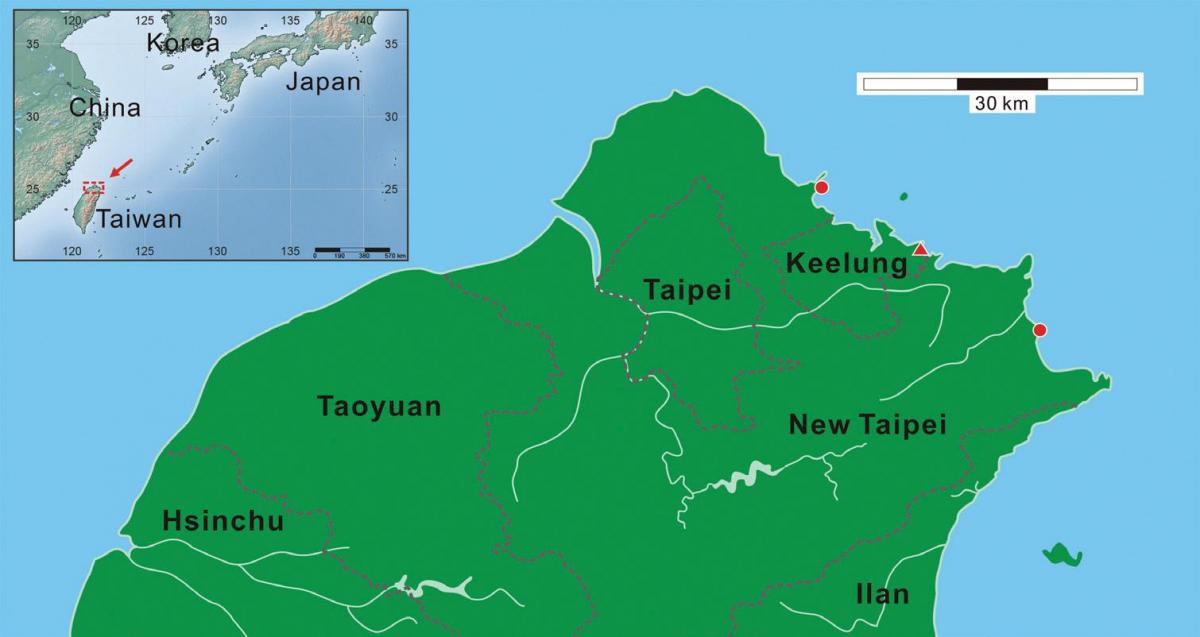 severné Taiwan mapa