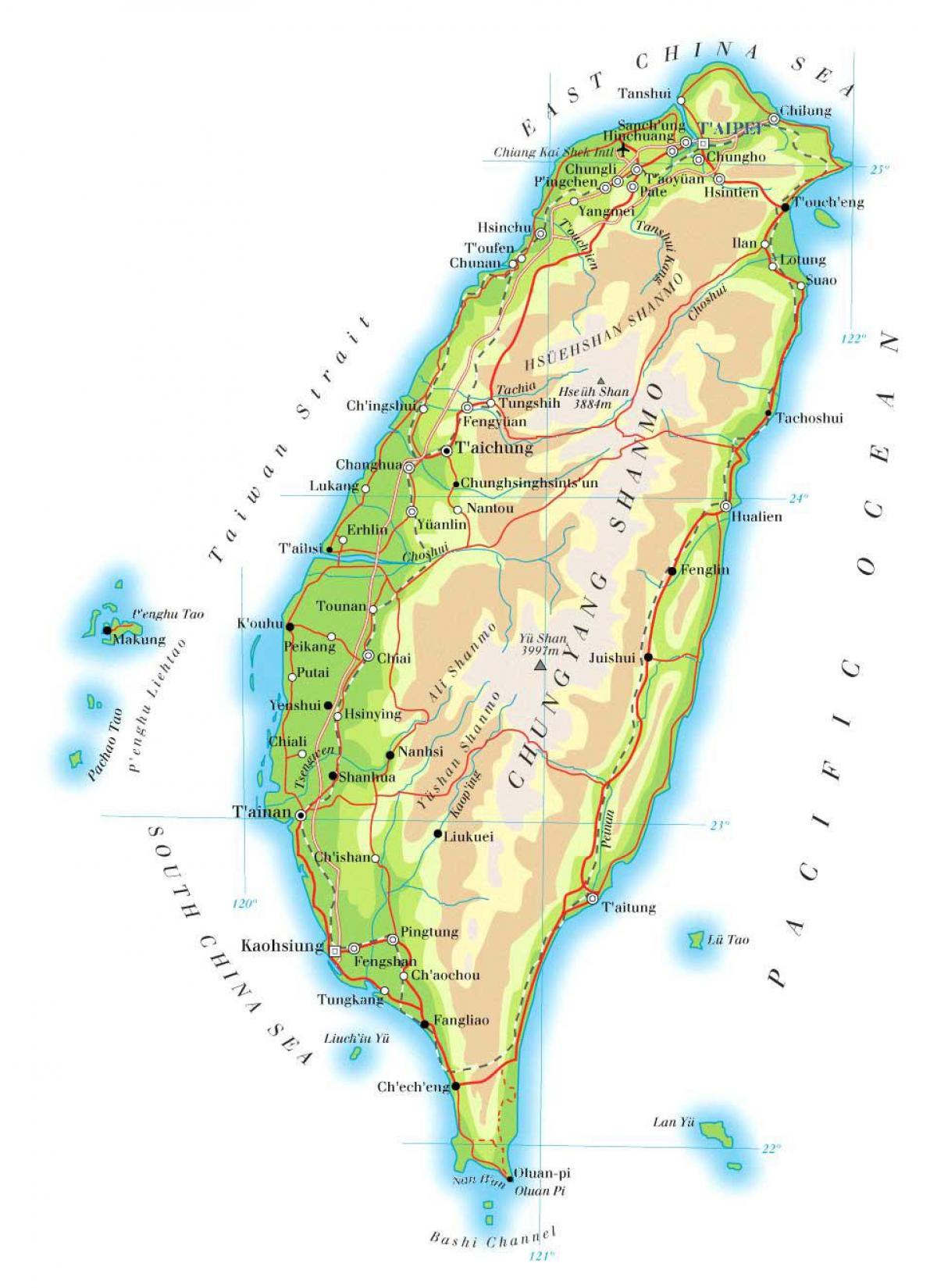 Taiwan mapa diaľnice