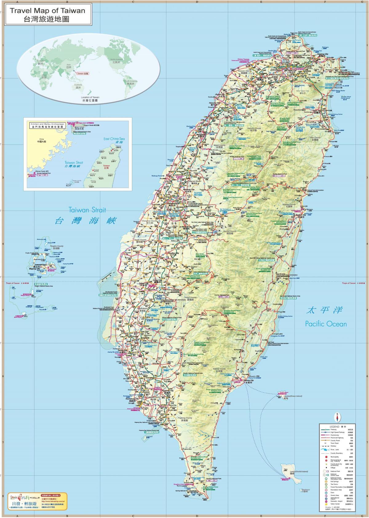 Taiwan cestovného sprievodcu, mapu
