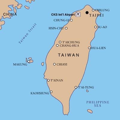 Taiwan medzinárodné letisko mapu