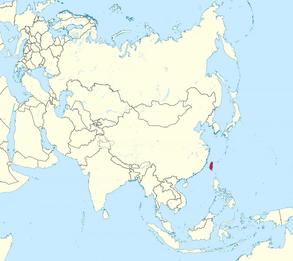 Taiwan mapa v ázii