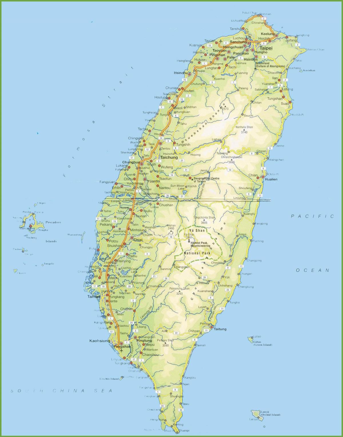 mapa Taiwan