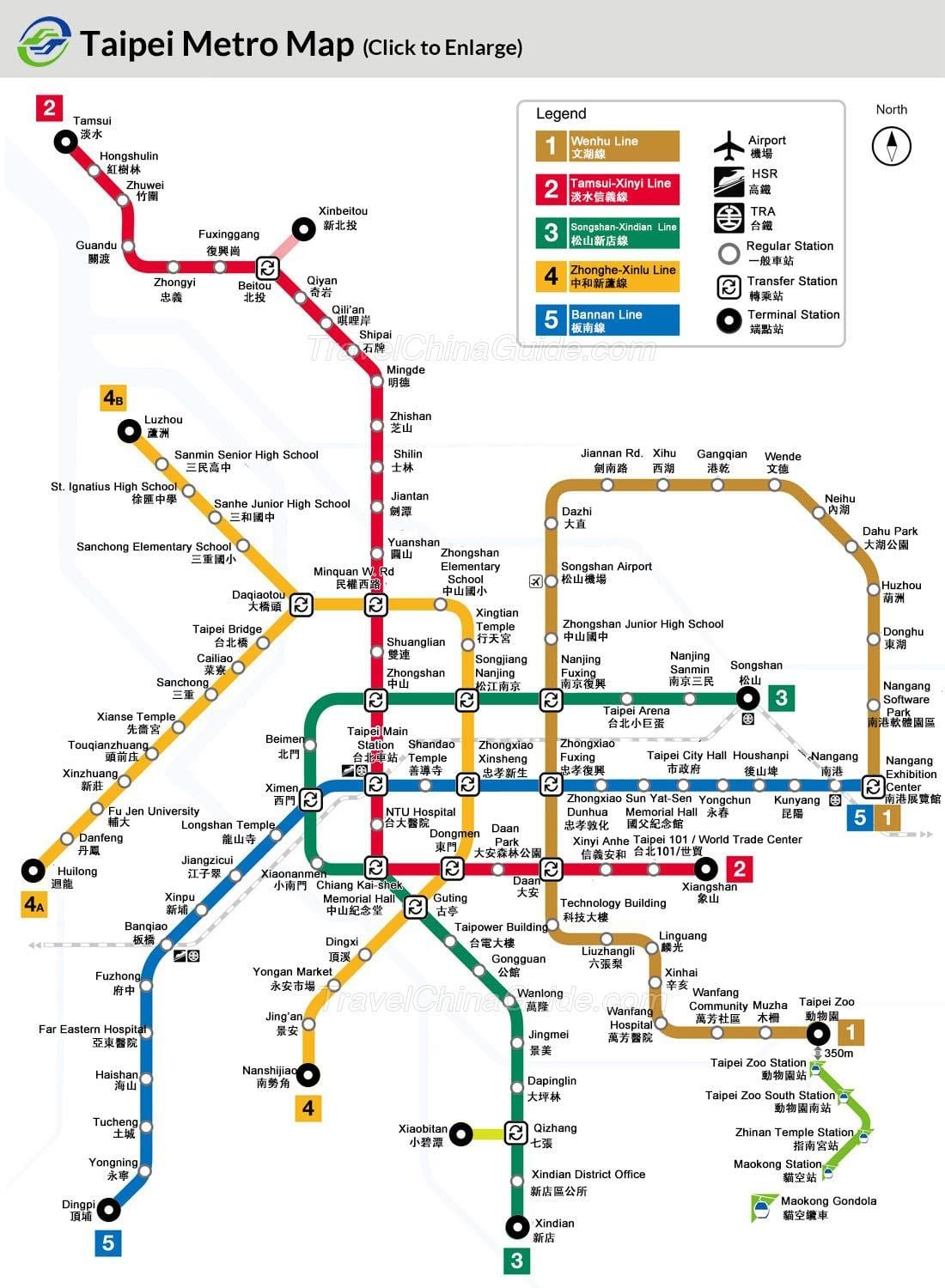 Mapa Taiwan metro