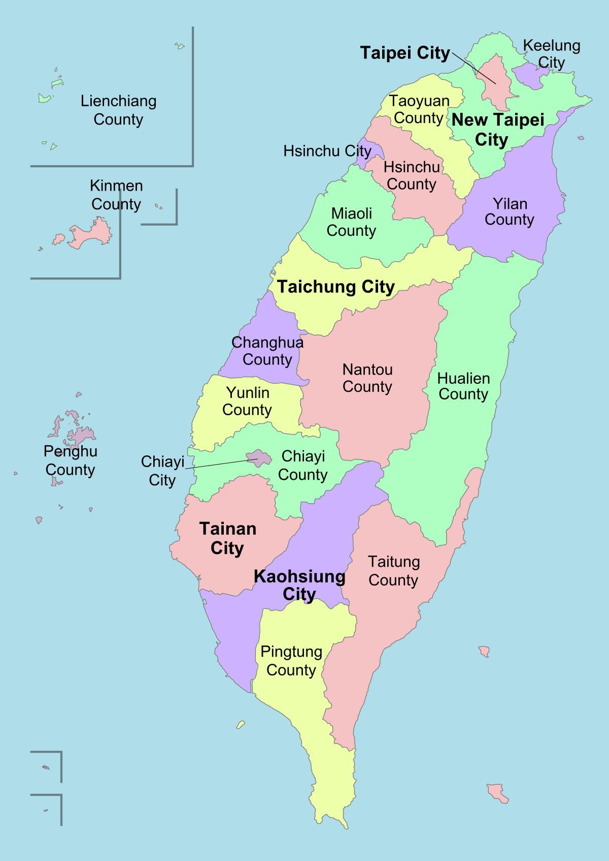 Mapa Taiwan okres 