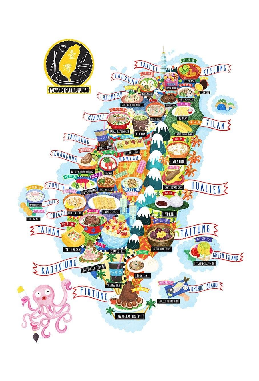Mapa Taiwan potravín