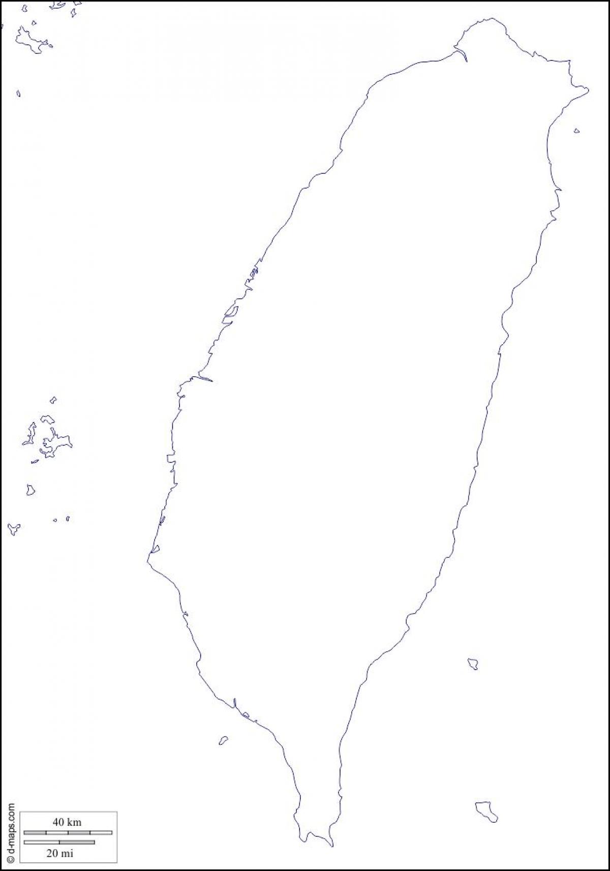 Mapa Taiwan prázdne