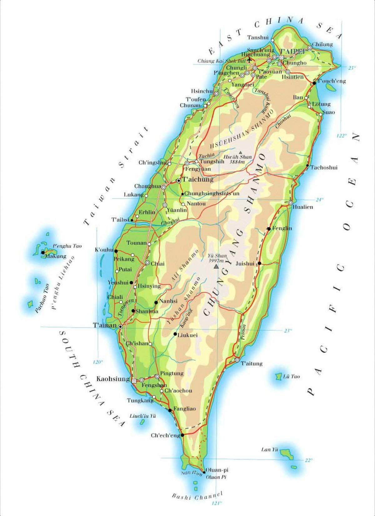 Mapa Taiwan rieka