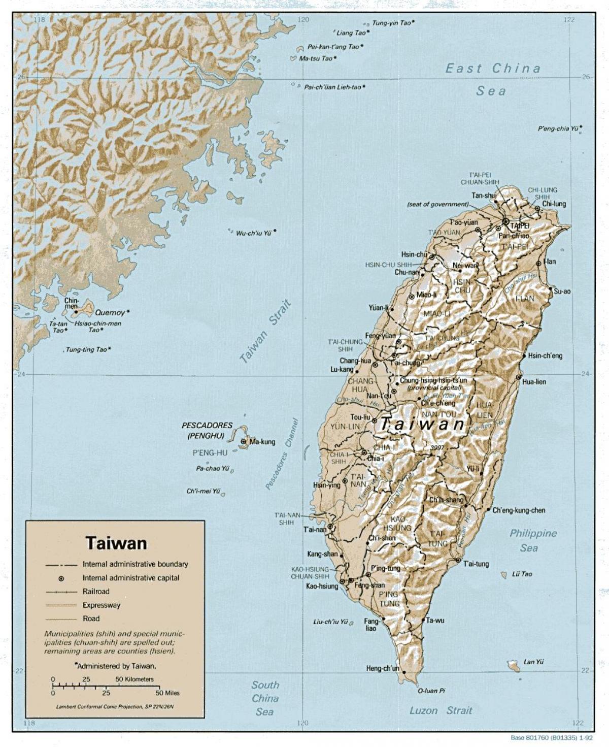 Mapa Taiwan surfovať 