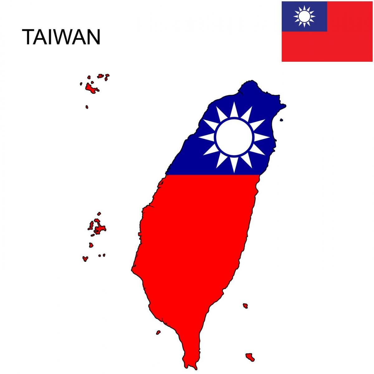 Mapa Taiwan vlajka