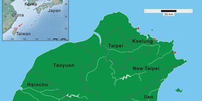 Severné Taiwan mapa