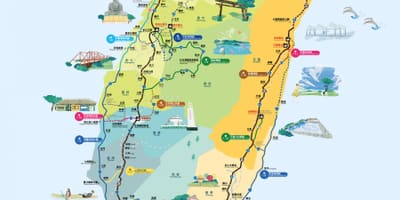 Jazda na bicykli okolo Taiwan cestná cyklistika mapu