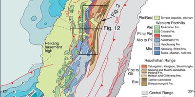 Mapa Taiwan geologických