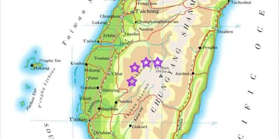 Mapa Taiwan horách
