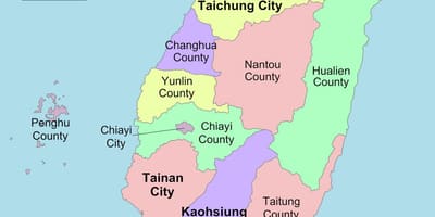 Mapa Taiwan kraj 