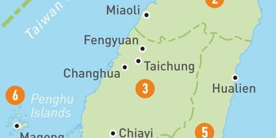 Mapa krajiny Taiwan