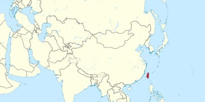 Taiwan mapa v ázii