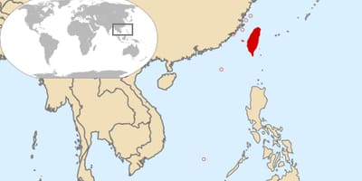 Taiwan krajiny, v mape sveta