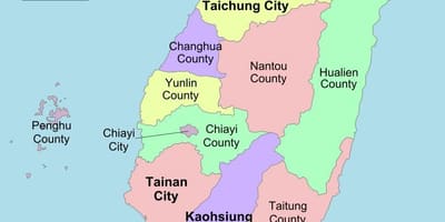 Mapa Taiwan politické