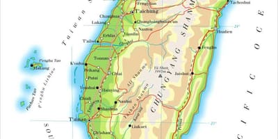 Mapa Taiwan rieka