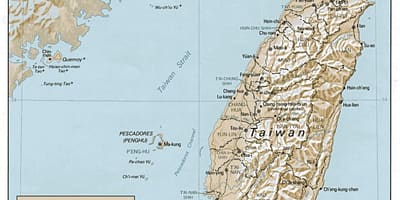 Mapa Taiwan topografické