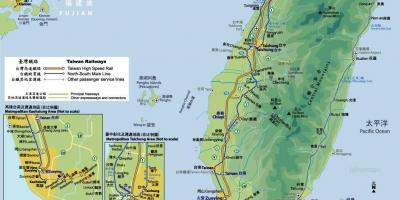 Taiwan železničný vlak mapu