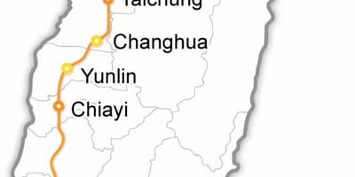 Taiwan bullet train mapu
