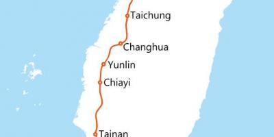 Taiwan vysokorýchlostné železničné trasy mapu