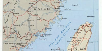 Mapa taiwanskej úžine