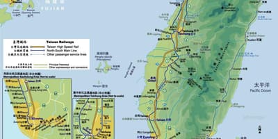 Tra trasy mapa Taiwan